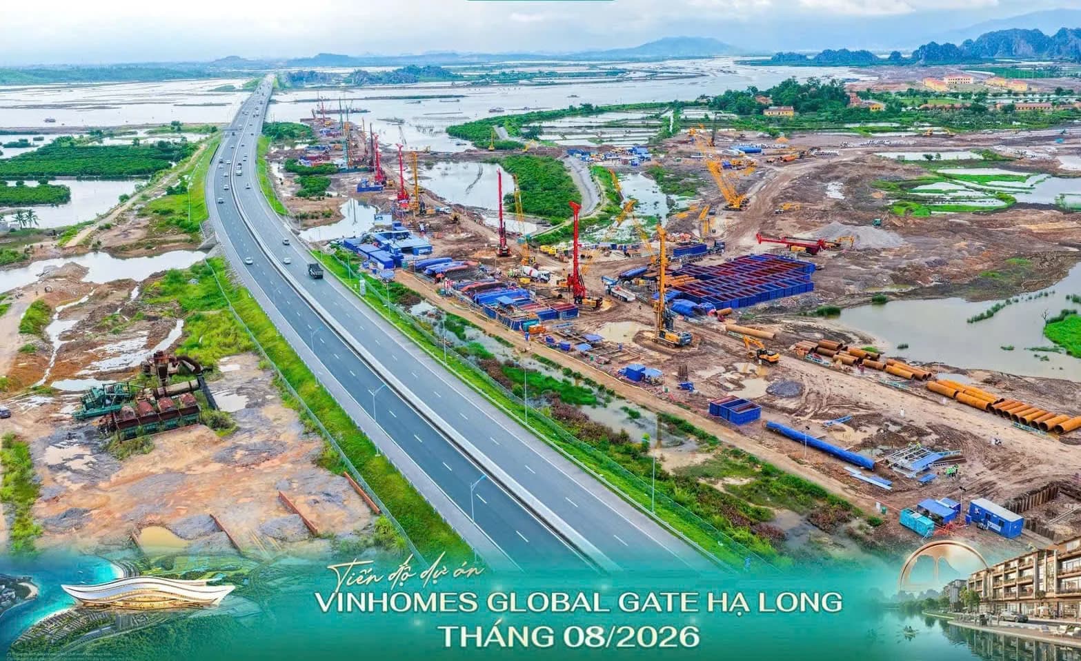 Thi công cầu bên tuyến cao tốc chạy qua dự án, tháng 08/2026