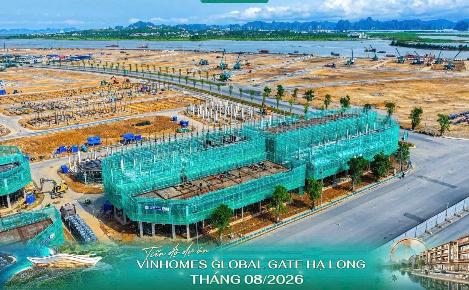 Hai khối công trình bên đại lộ đã trồng cây, tháng 08/2026