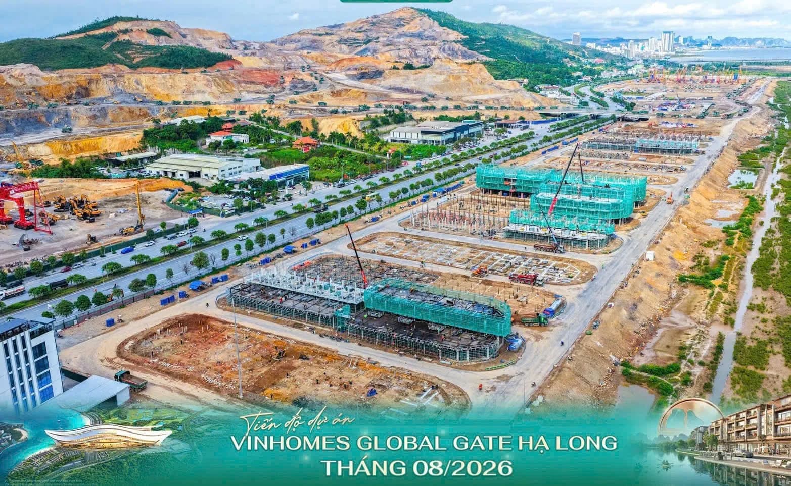 Cụm công trình thương mại nhìn về phía thành phố Hạ Long, tháng 08/2026