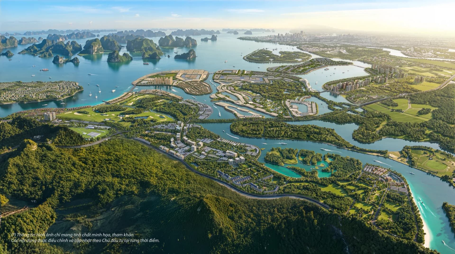 Phối cảnh khu biệt thự nhìn ra sân golf